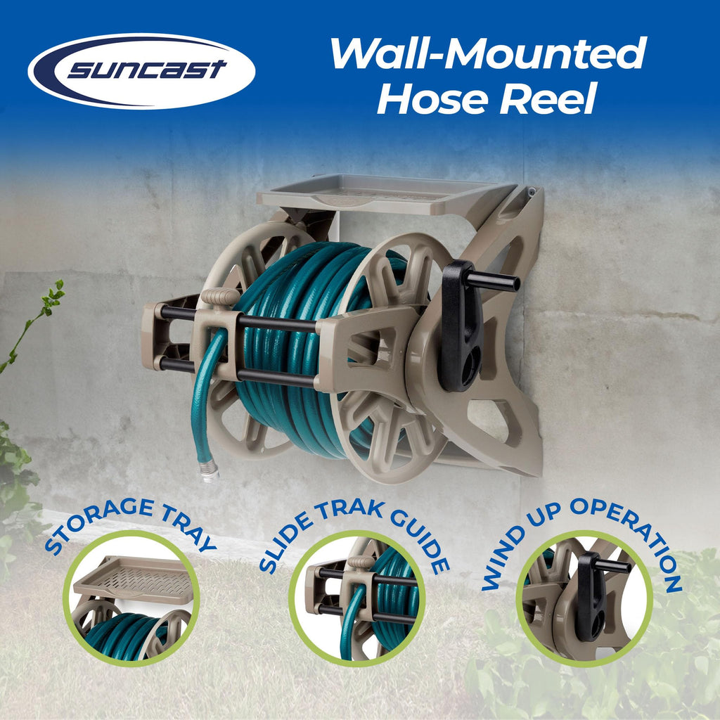 Wall-Mount Hose Reel with Storage Tray S6215