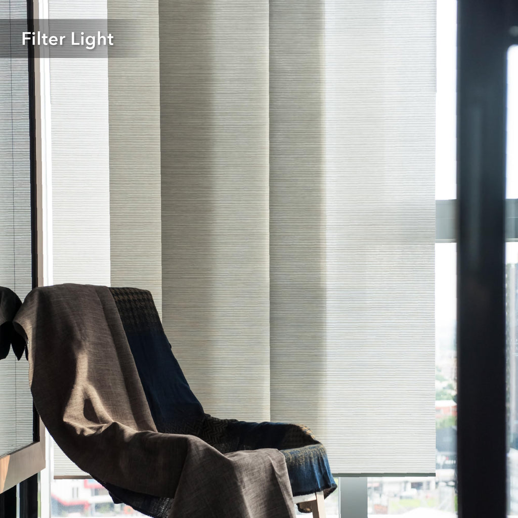 Natural Woven Light Filtering Panel Track Blinds R6923