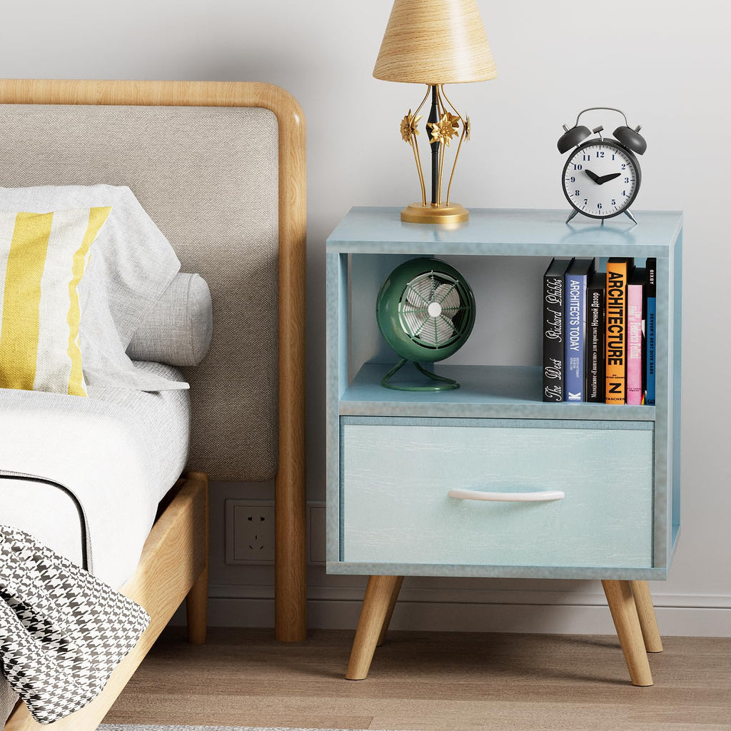 Blue Kids Nightstand with Drawer X665