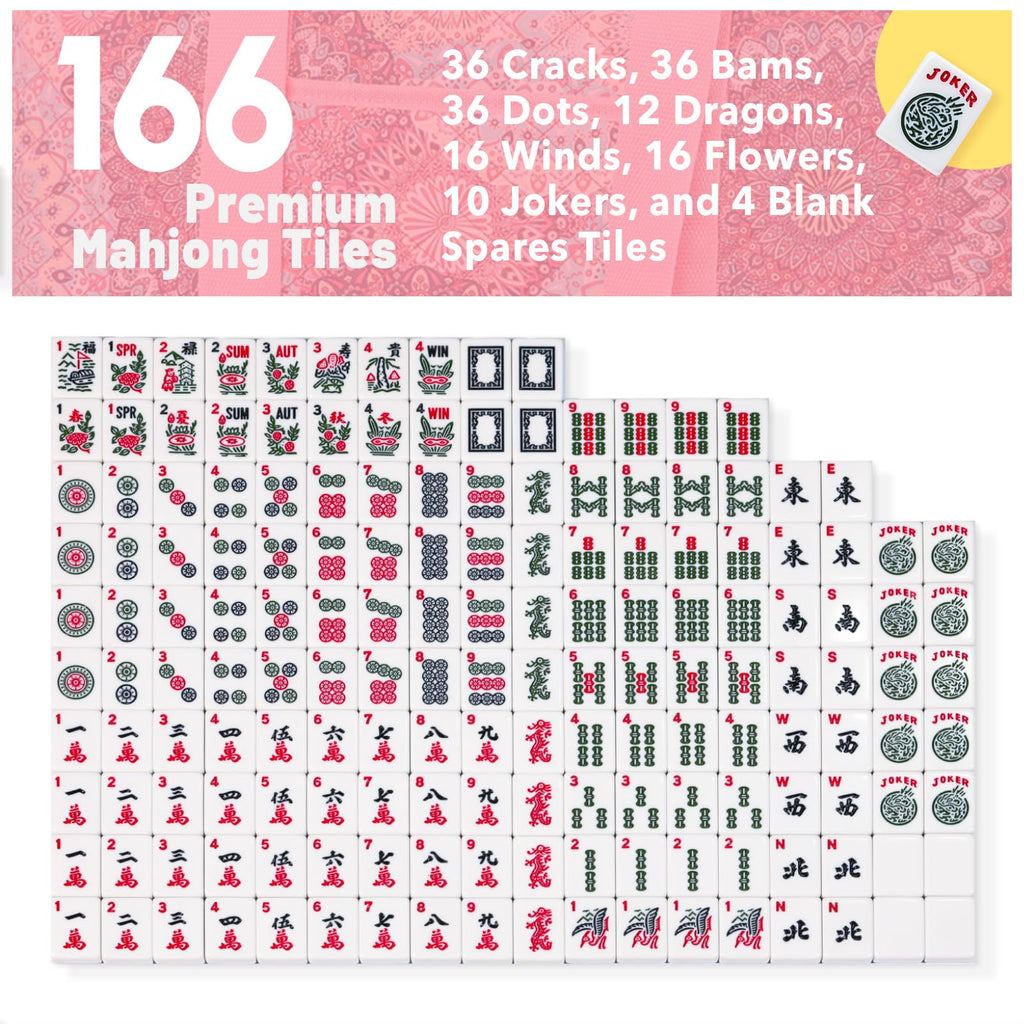 American Mahjong Set with 166 Blue Tiles and Racks X7188