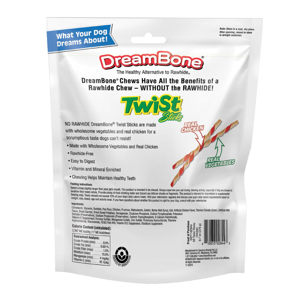 Rawhide-Free Dog Treats With Real Protein, 50 Count X24281