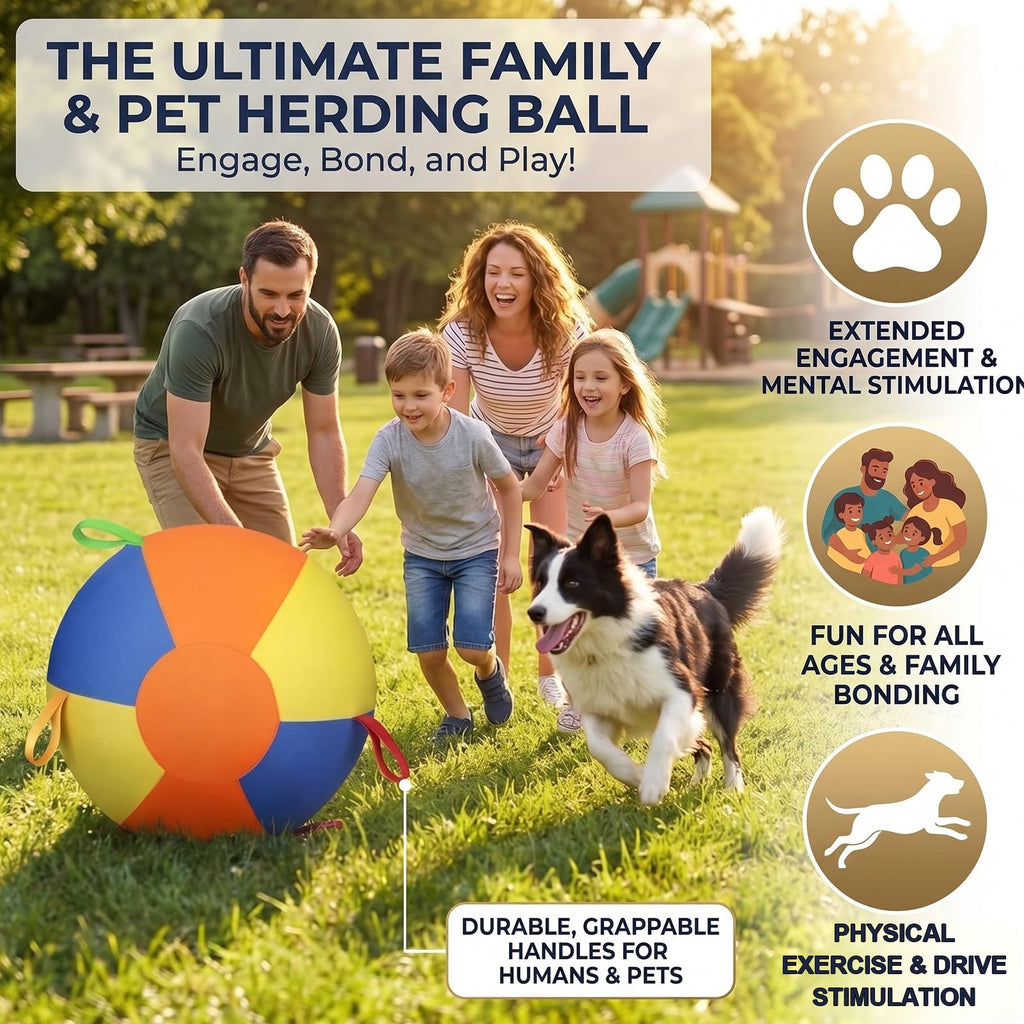 Inflatable Dog Ball with Handle Cover & Pump 18in Z206874
