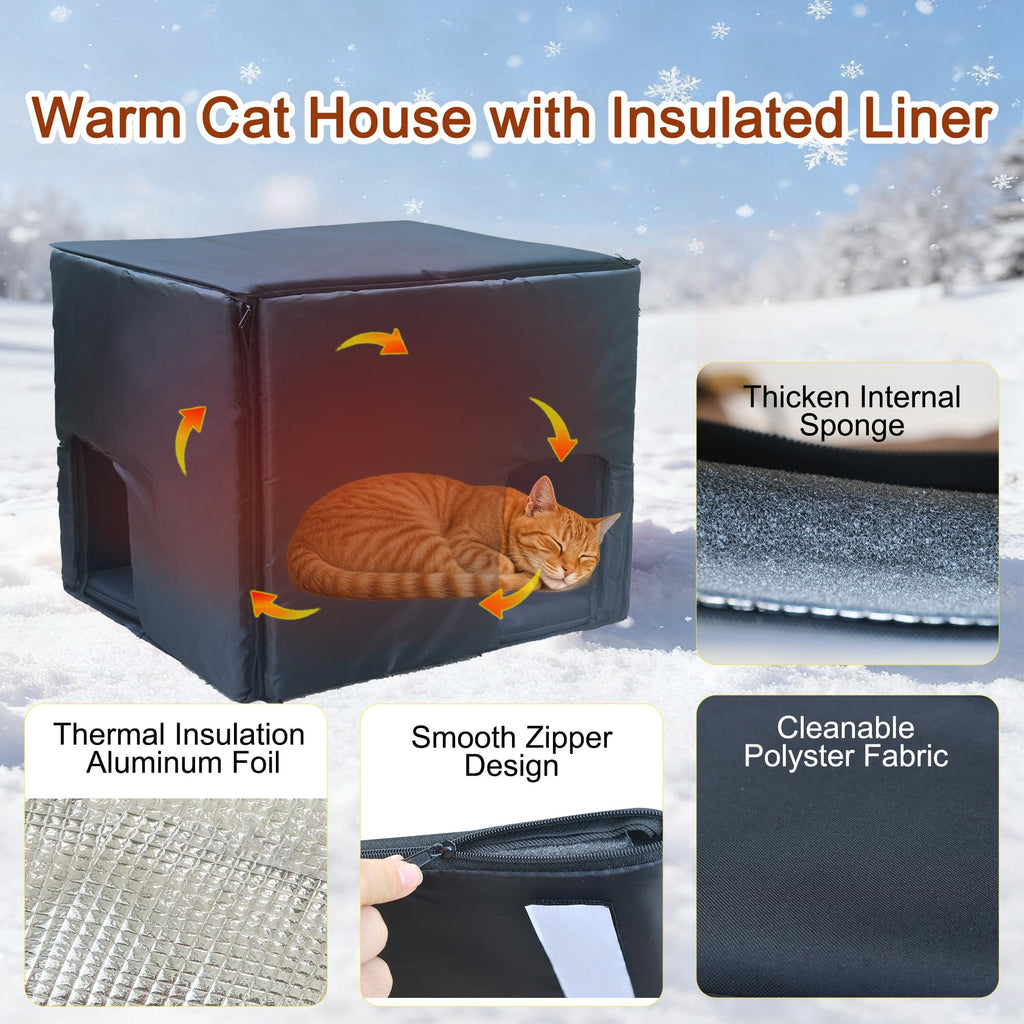Insulated Outdoor Weatherproof Plastic Cat House K393624