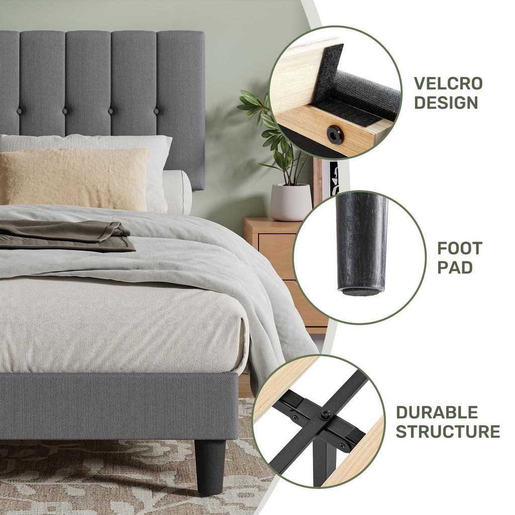 Queen Size Bed Frame with Headboard P864653