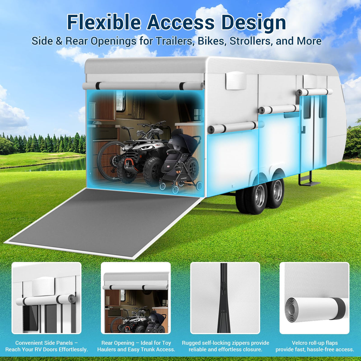 600D Oxford Fabric 22-24ft Travel Trailer Cover K9472