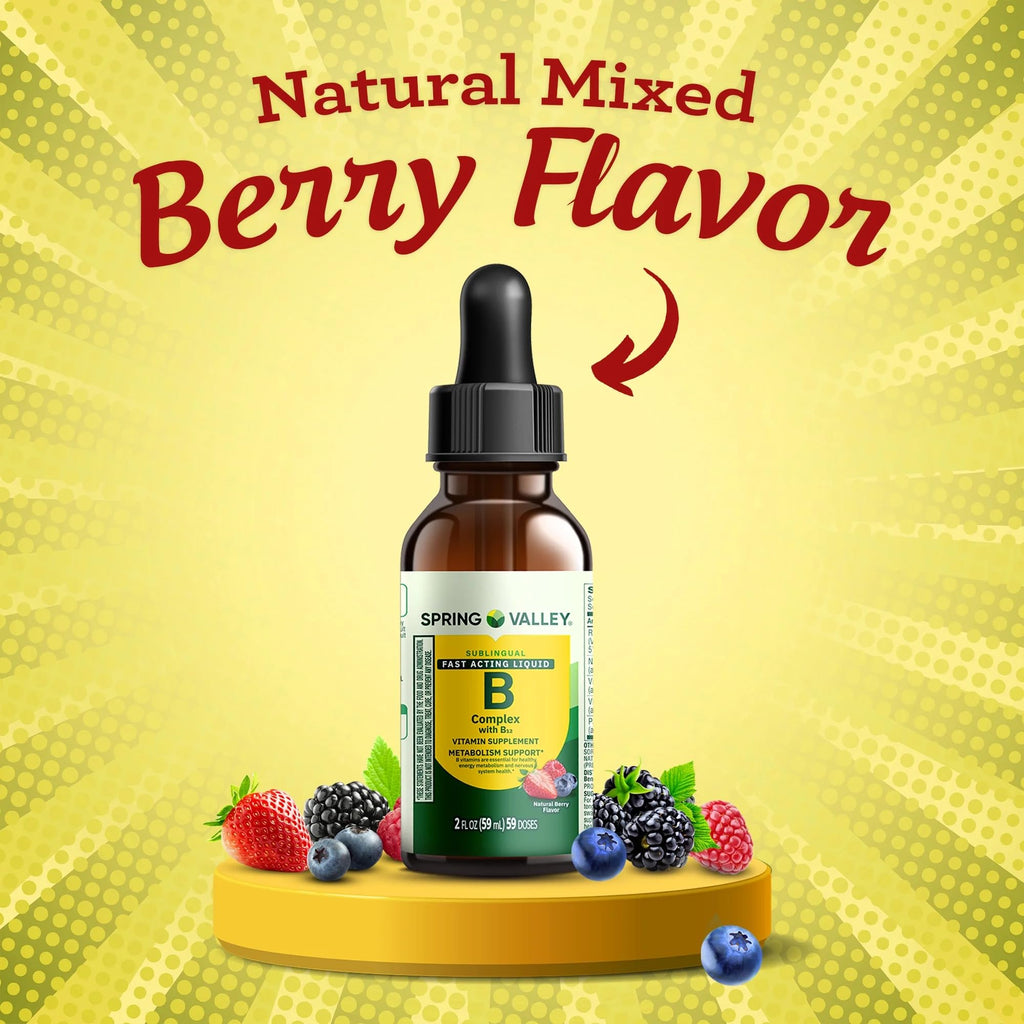 Liquid B-Complex with B12 Sublingual Berry Flavor 2 fl oz C371419