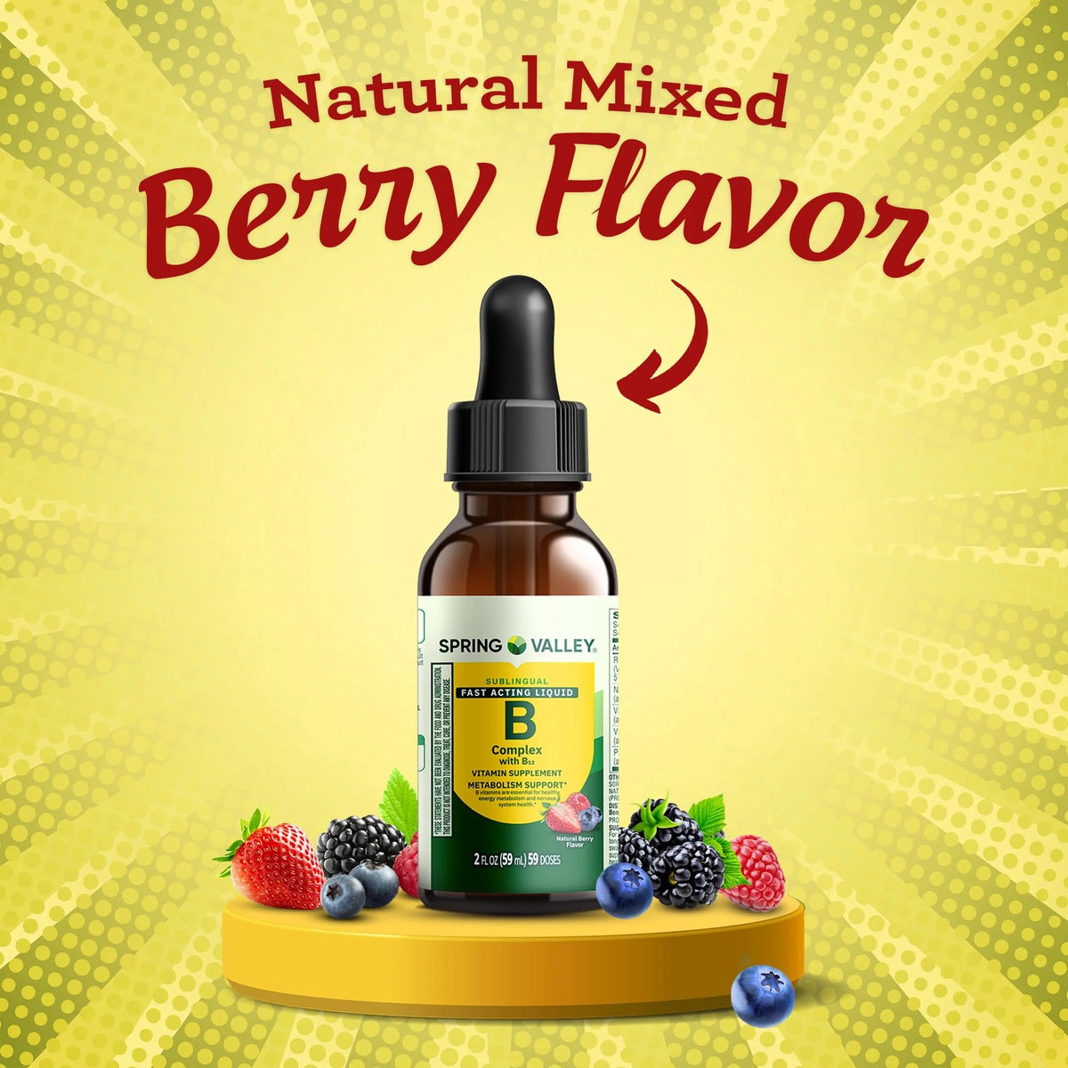Liquid B-Complex with B12 Sublingual Berry Flavor 2 fl oz C371419