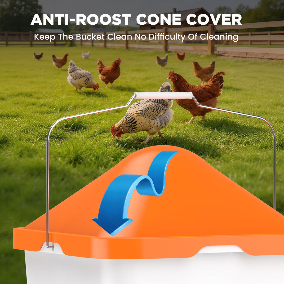 5 Gallons Chicken Waterer Bucket with Cups and Adjustable Legs G827
