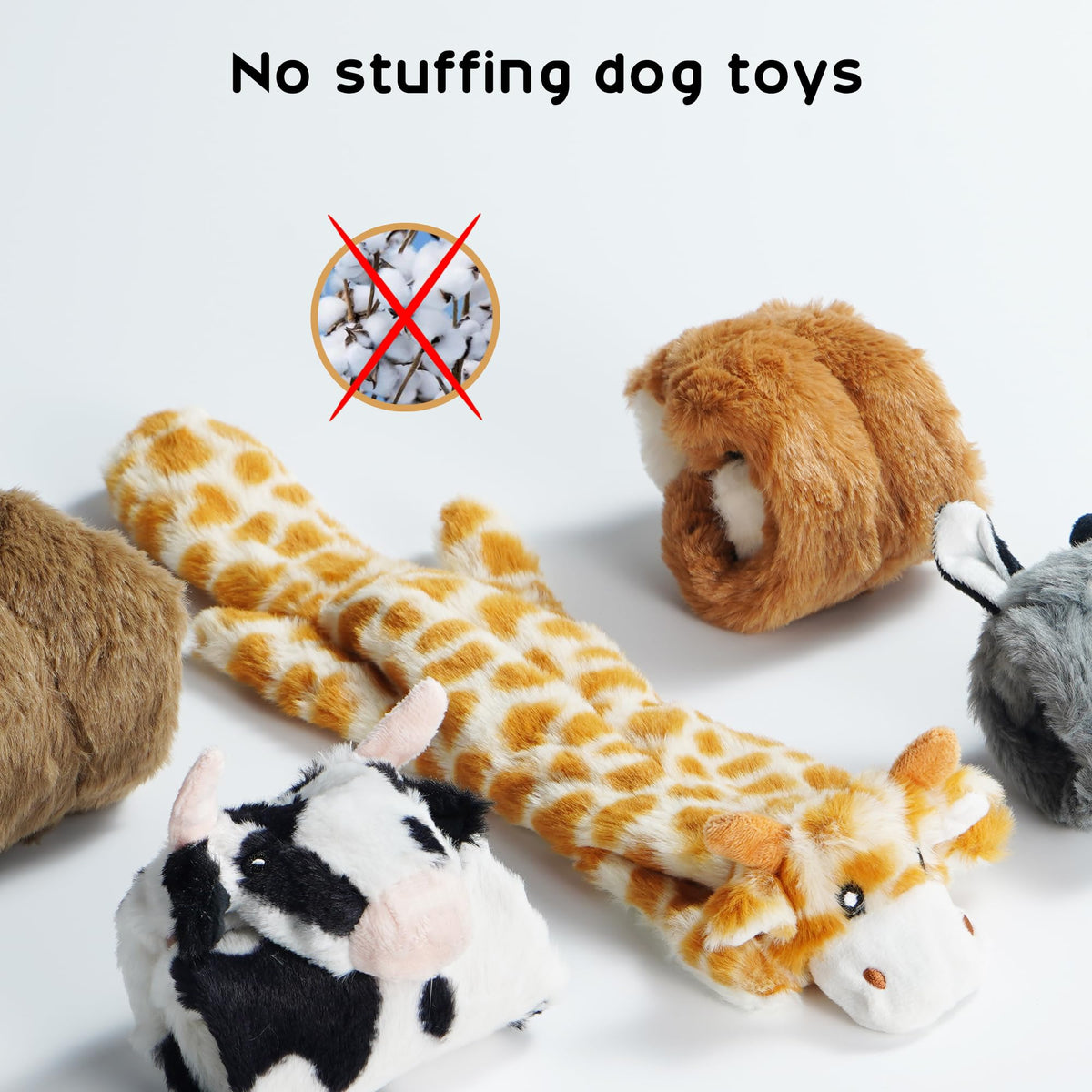 5 PCS Crinkle Plush Dog Squeaky Toys V4533
