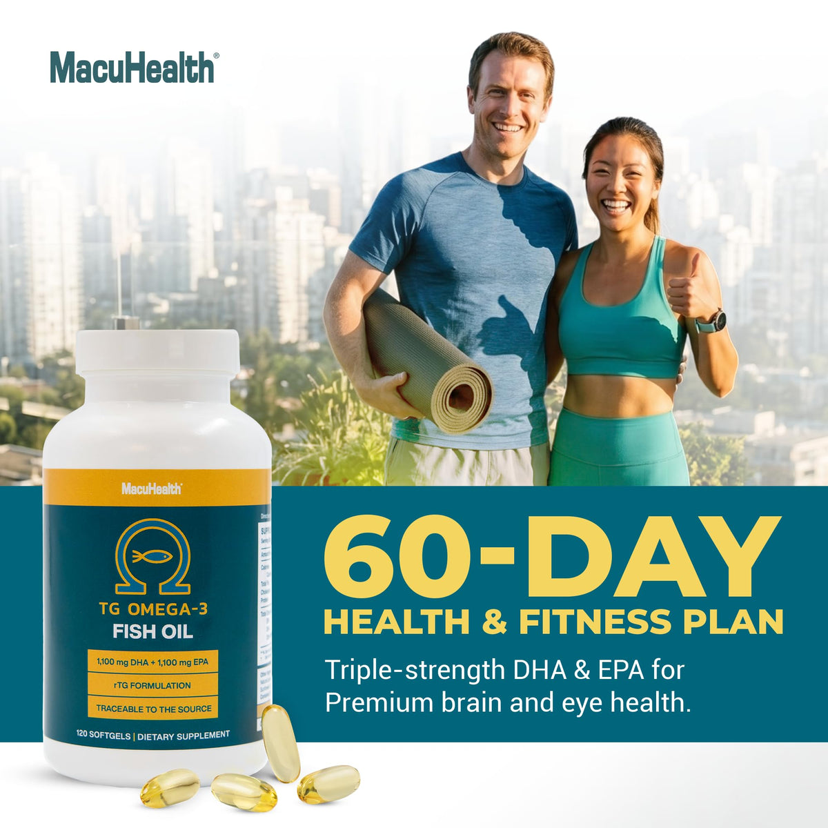 Omega 3 Fish Oil 1100mg DHA 1100mg EPA U405