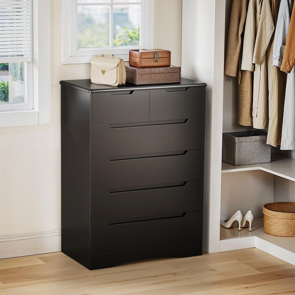 Black 6 Drawer Dresser Y6118