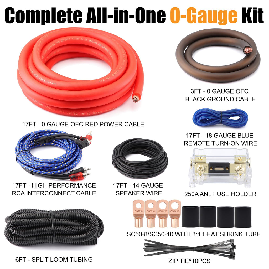0 Gauge OFC Amp Wiring Kit W807943