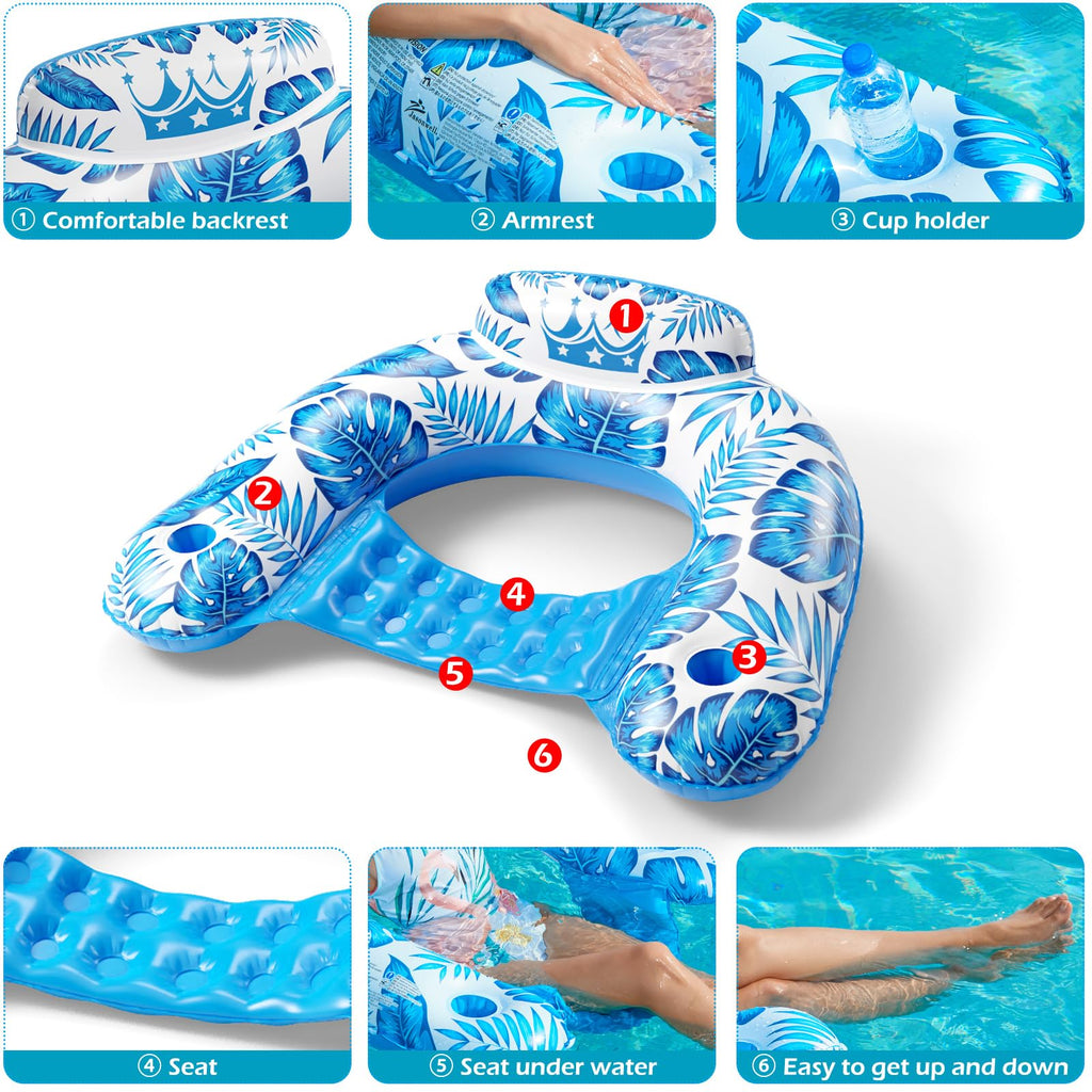 Inflatable Pool Float with Canopy and Cup Holders F521999