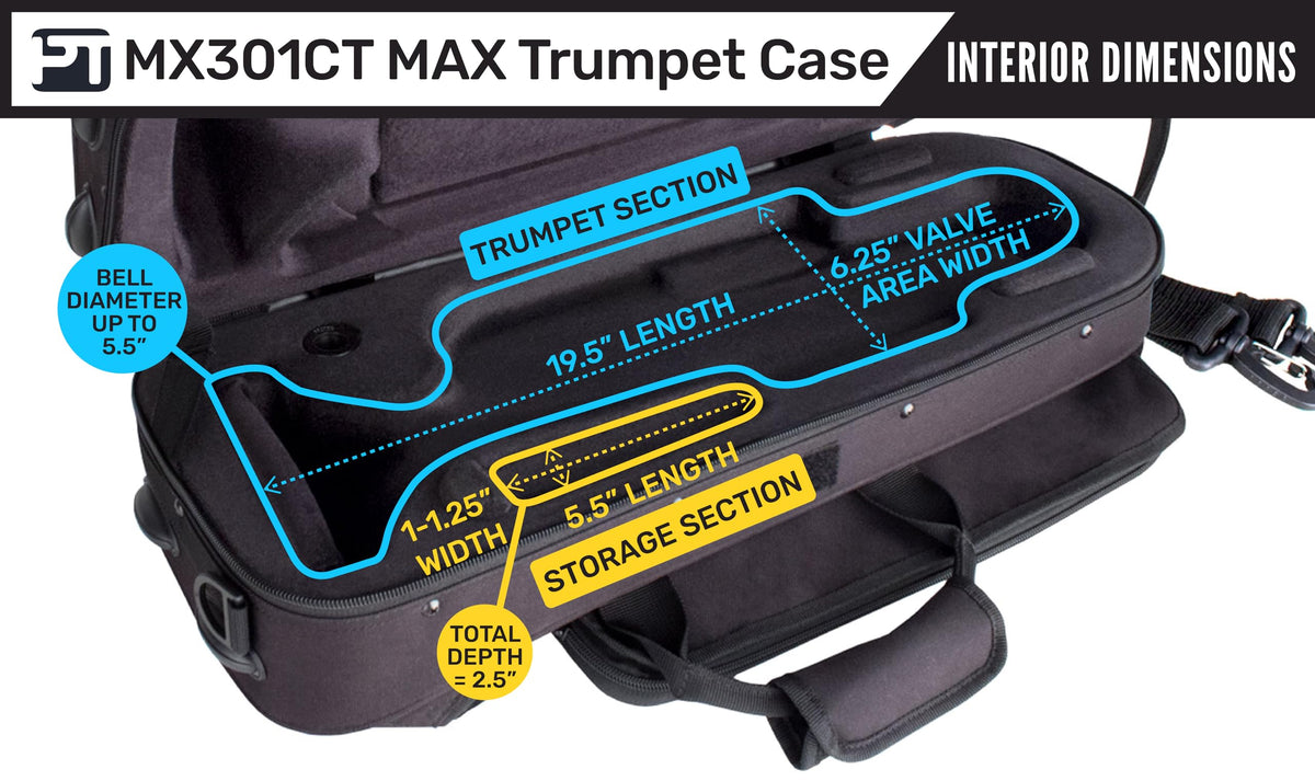 Black Trumpet Case with Sheet Music Pocket Y34177