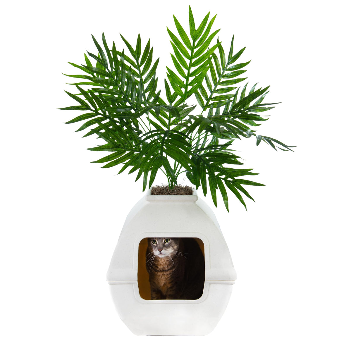 White Hidden Litter Box Planter with Carbon Filter D3911