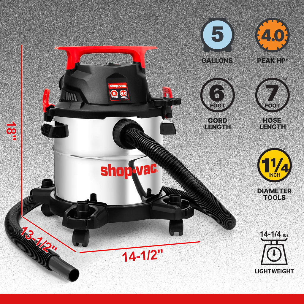 Wet/Dry Vacuum with Blower, 5 Gallon, 4 Peak HP I6104