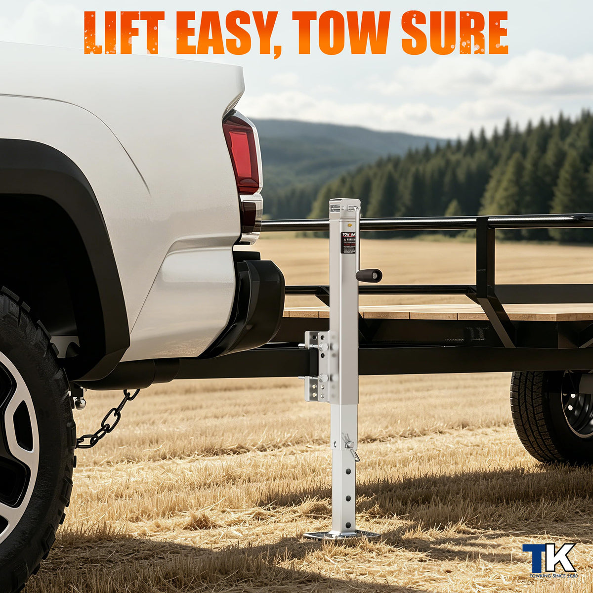 Square Trailer Jack, 15" Lift, Heavy Duty Swivel O391102