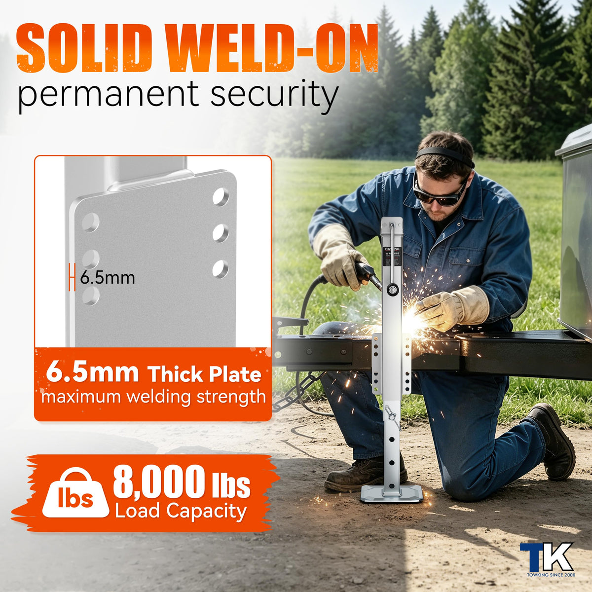 Square Trailer Jack, 15" Lift, Heavy Duty Swivel O391102