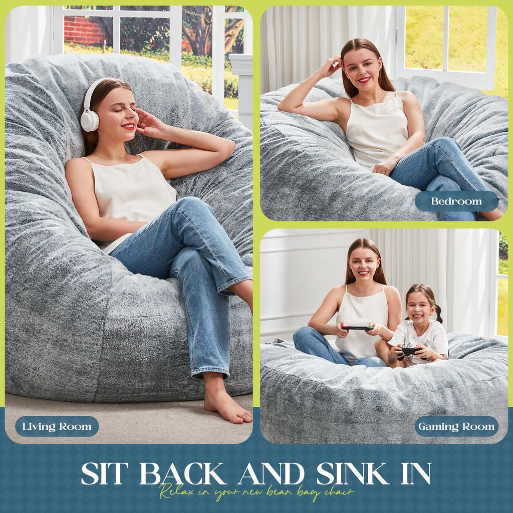 Grey 5FT Bean Bag Chair U514