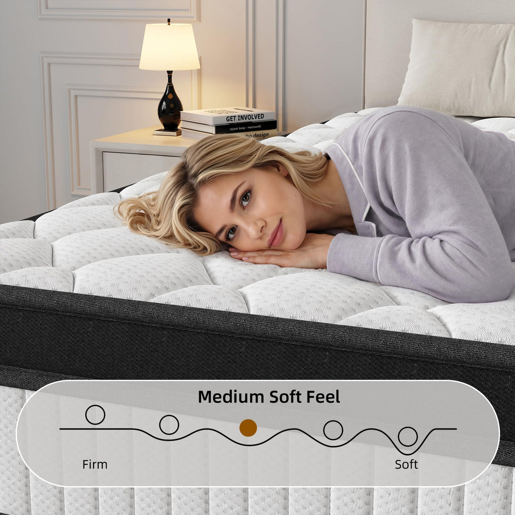 12 Inch Medium Firm Memory Foam Pocket Spring Hybrid Mattress I965