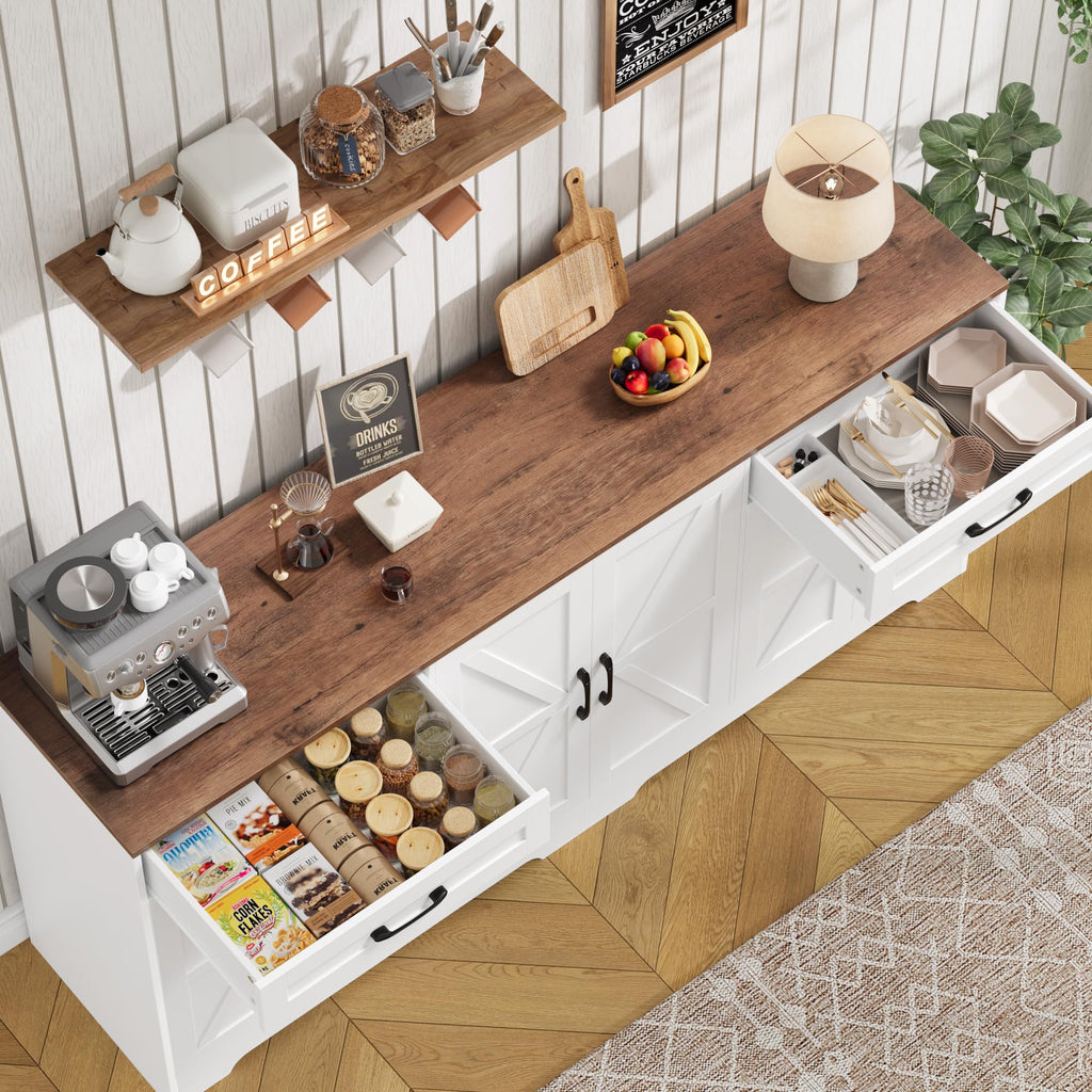 71” Large Kitchen Buffet Cabinet with Adjustable Shelves T610734